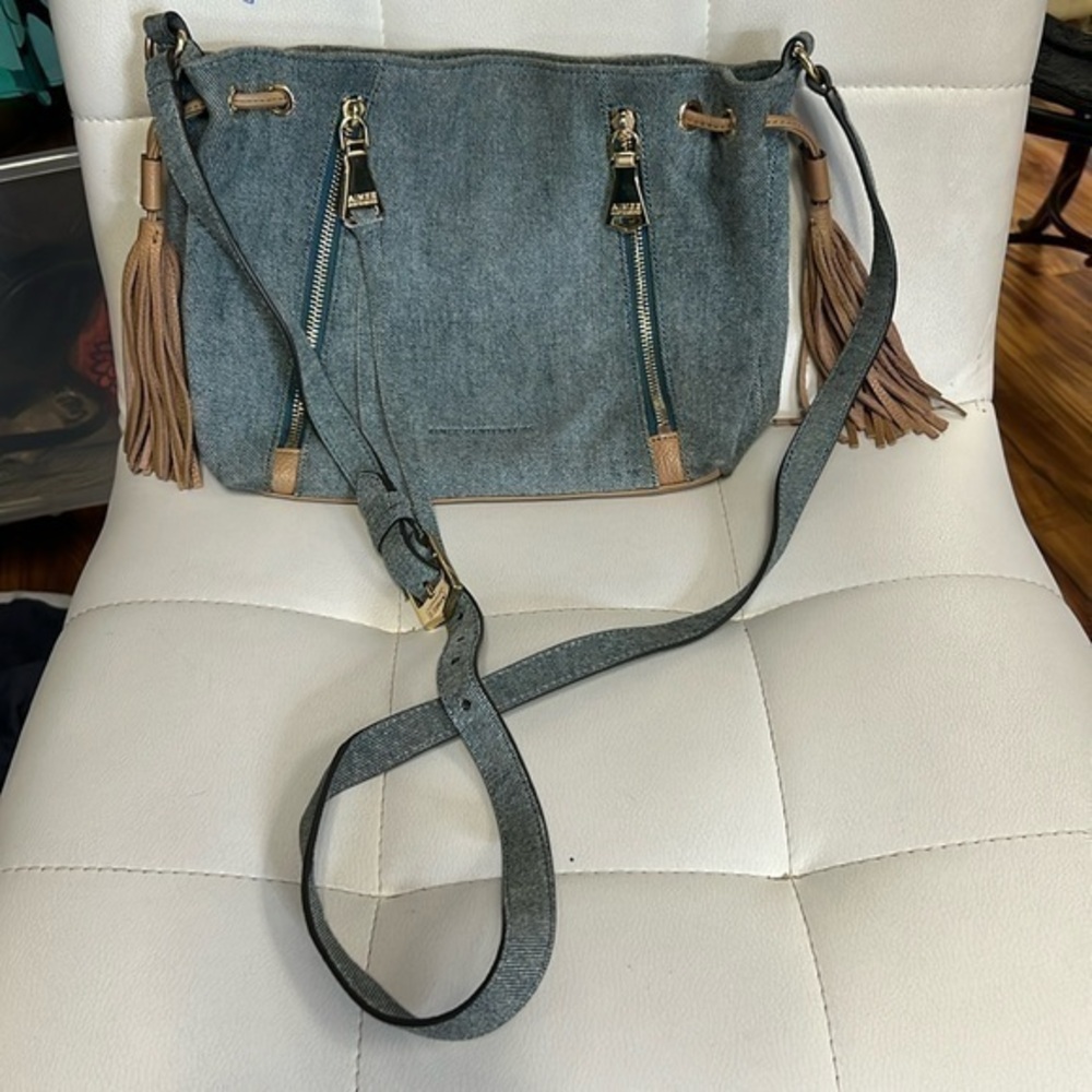 Aimee Kestenberg  Crossbody Denim and fringe amazing statement piece